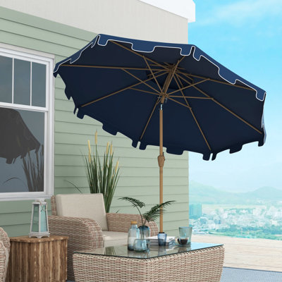 Le parasol de patio bleu foncé - avec des caractéristiques d'inclinaison et de manivelle pour le jardin, la terrasse, la piscine par Blue, améliore le plaisir extérieur