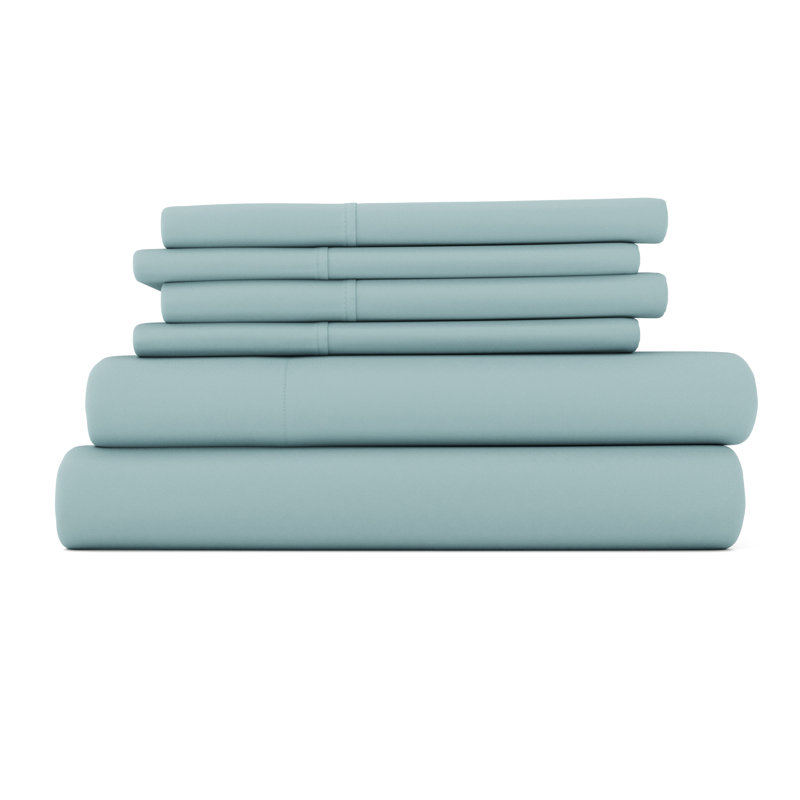 Simply Soft Brushed Microfiber Solid 6 Piece Sheet Set, Queen Sheet Set + 1 Fitted Sheet + 2 Pillowcases, Ocean