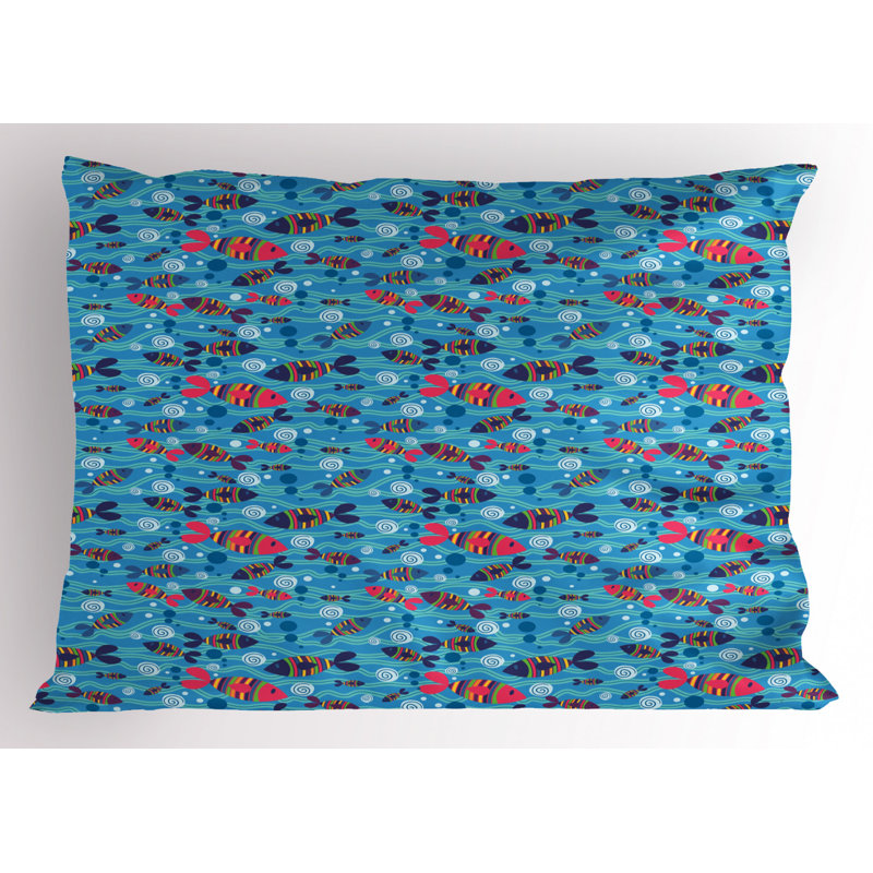 Fishes Polyester Sham Set, Twin