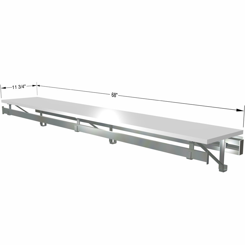 Système de rangement à tablette simple, Blanc, H 8,5 po x l 68 po x P 11,75 po