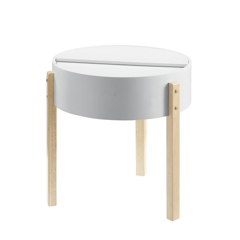 Bodfish White & Natural Round End Table