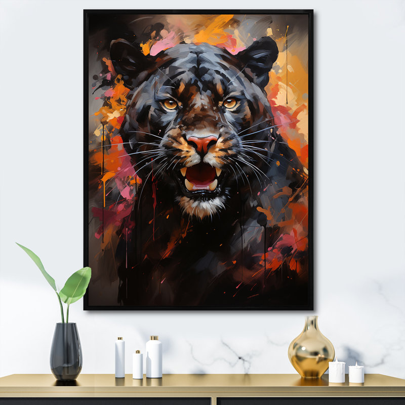 Dynamic Black Panther Spirit I, H 40 po x l 30 po x P 1,5 po, Cadre flottant noir