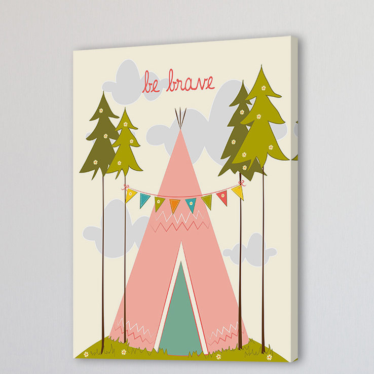 «Be Brave Pink» par Karen Zukowski, reproduction sur toile tendue, H 45 po x l 30 po x P 1,5 po