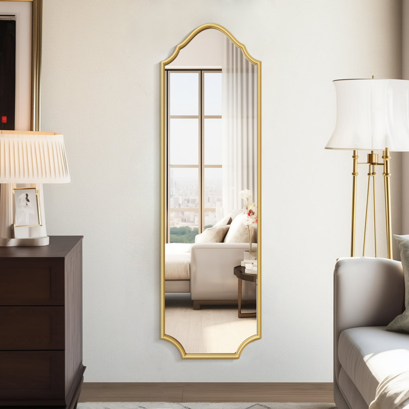 Metal Rectangle Mirror, Gold, 60" x 18"