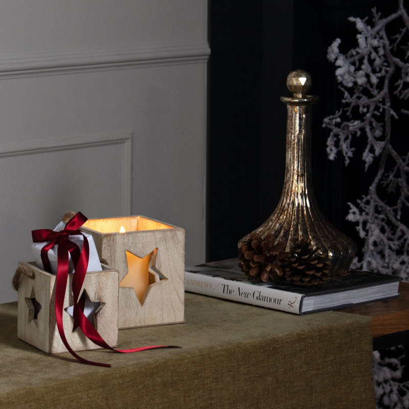 Andrian Wood Candle Accessories, 10cm H x 8cm W x 8cm D