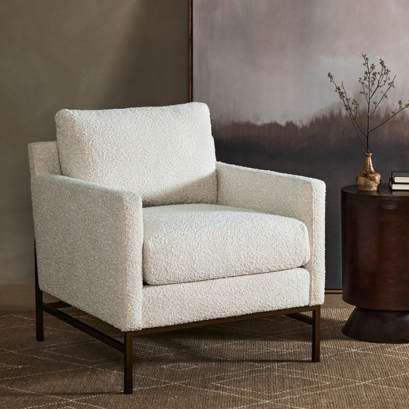 Vanna 29.5" W Polyester Blend Armchair, Aged Bronze, Knoll Natural