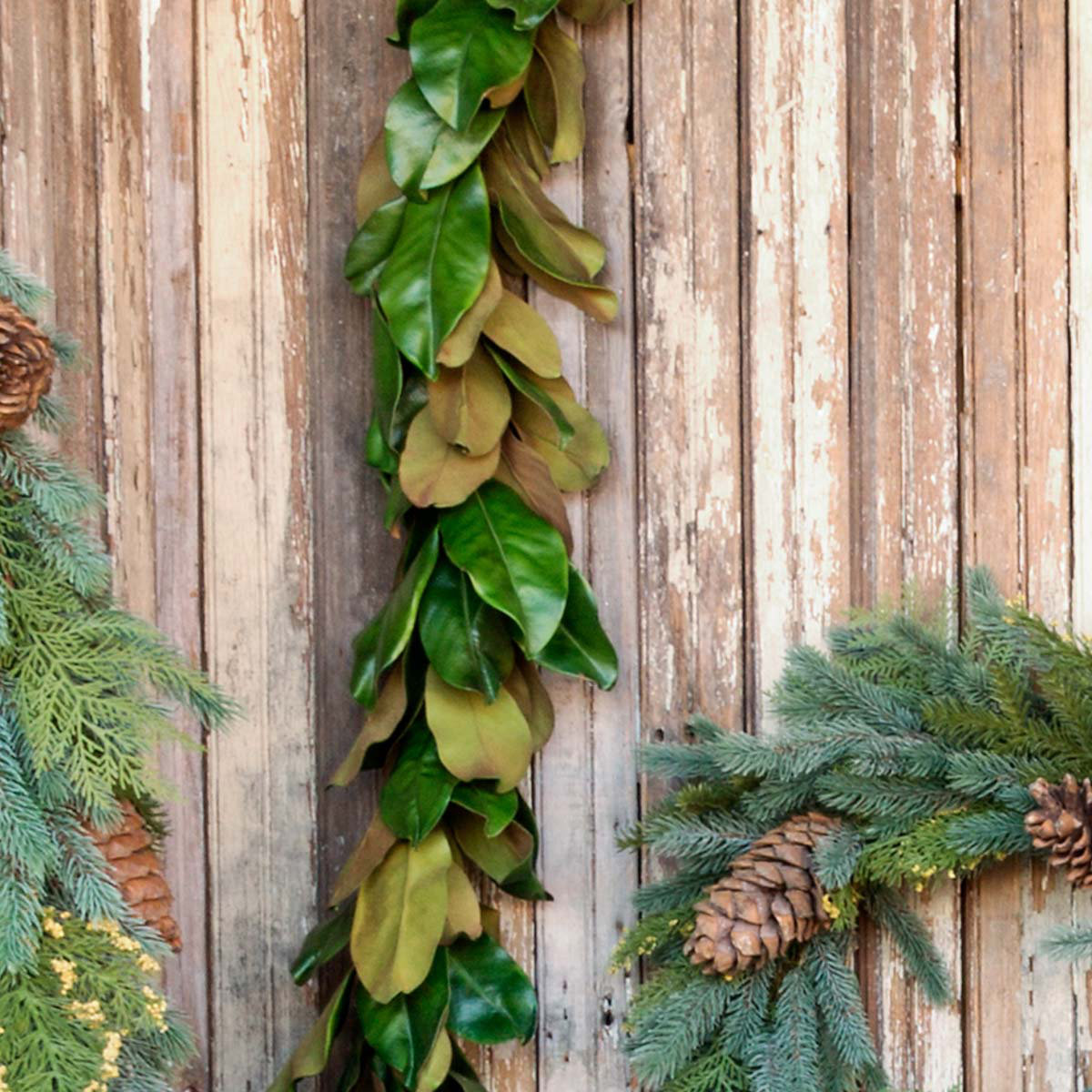 Faux Magnolia Garland in Plastic White | Arhaus