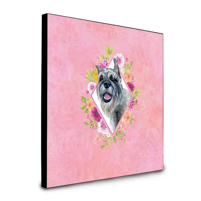 Panneau mural Dollman Flowers, Rose, Schnauzer 2