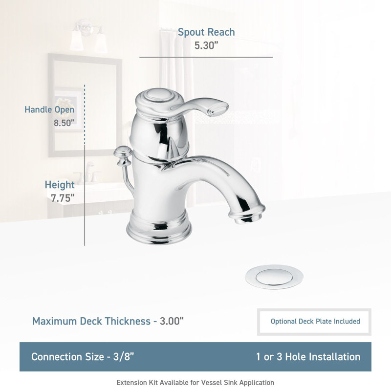 Robinet monotrou pour salle de bain avec ensemble de bonde Kingsley, Bronze huilé