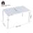 55 Inch White Modern Long Table - Indoor/Outdoor Multi-Purpose Dining Table, Patio Table, Garden Table - Lightweight PP Tabletop With Metal Legs For Kitchen, Courtyard, Terrace Gatherings (White)