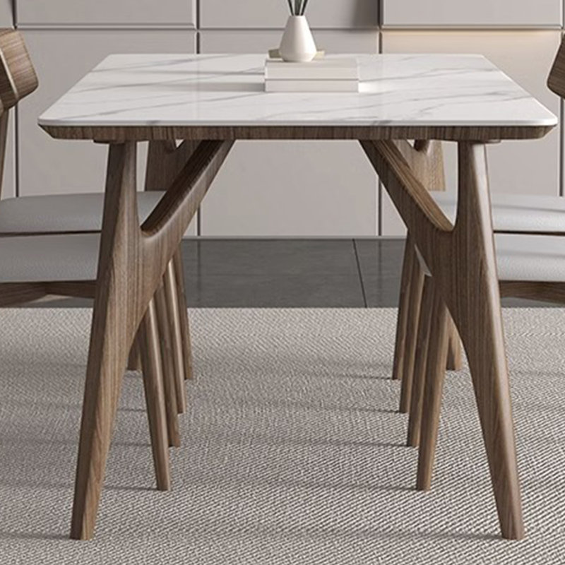 White rock slab dining table, 29.52"H x 55.11"L x 31.49"W