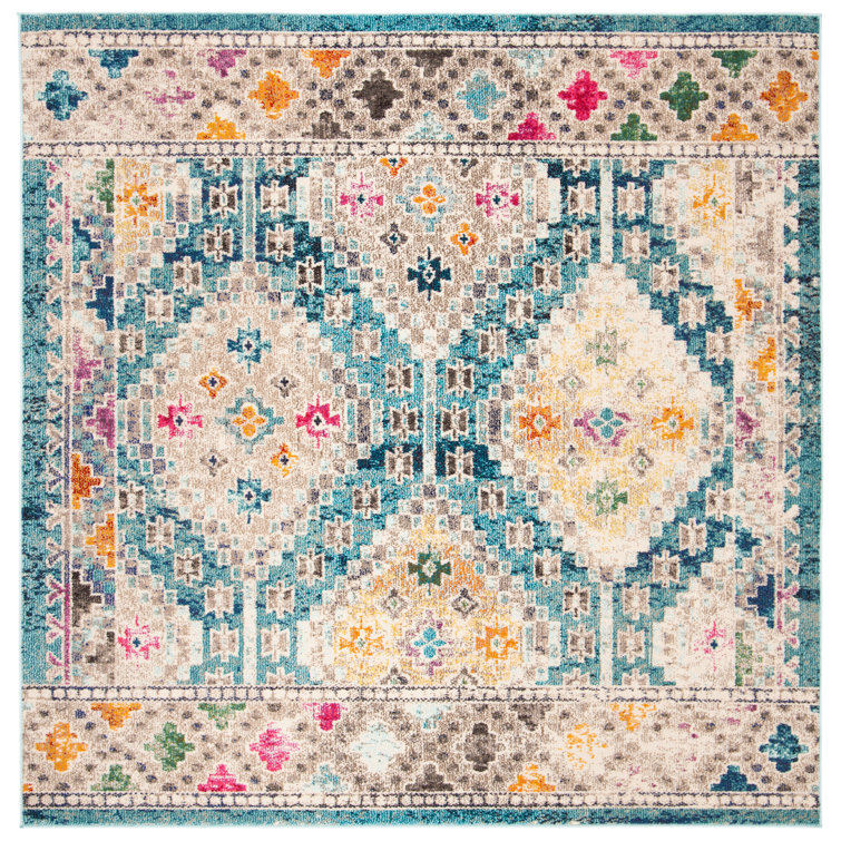 Felty Southwestern Dark Blue/Yellow/Beige Area Rug