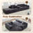 Plush Corduroy U-Shaped Modular Sectional Sofa with Pillows,Soft Upholstered Compression Sofa for Living Room,No Assembly Required-950358527