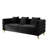 79" Modern 3 Seater Teddy Fleece Linen Blend Sofa With Gold Hardware Legs-104561387