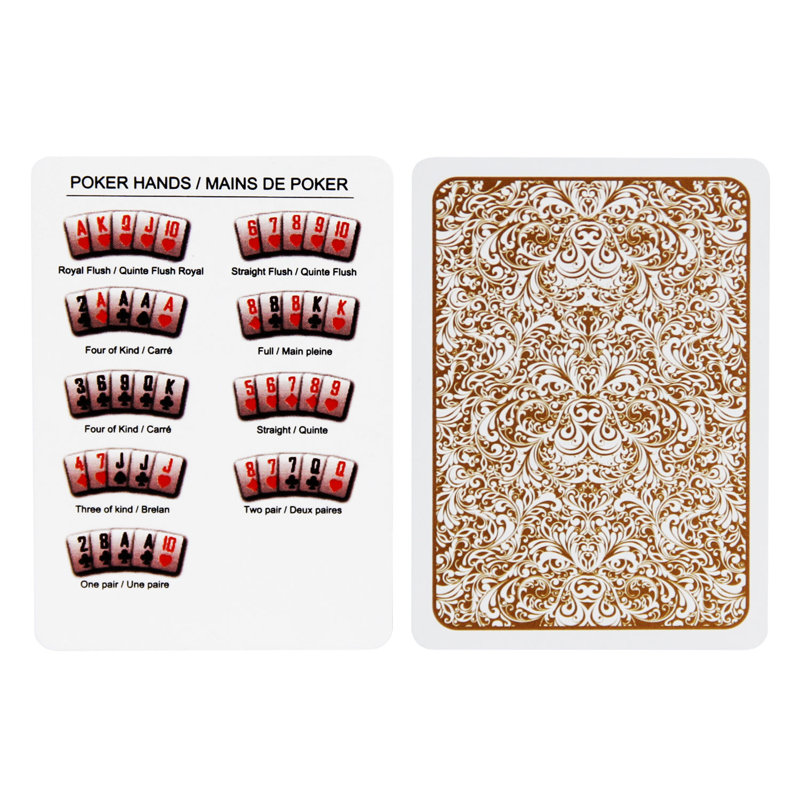Dés et carte de jeu ovalyon poker, Or
