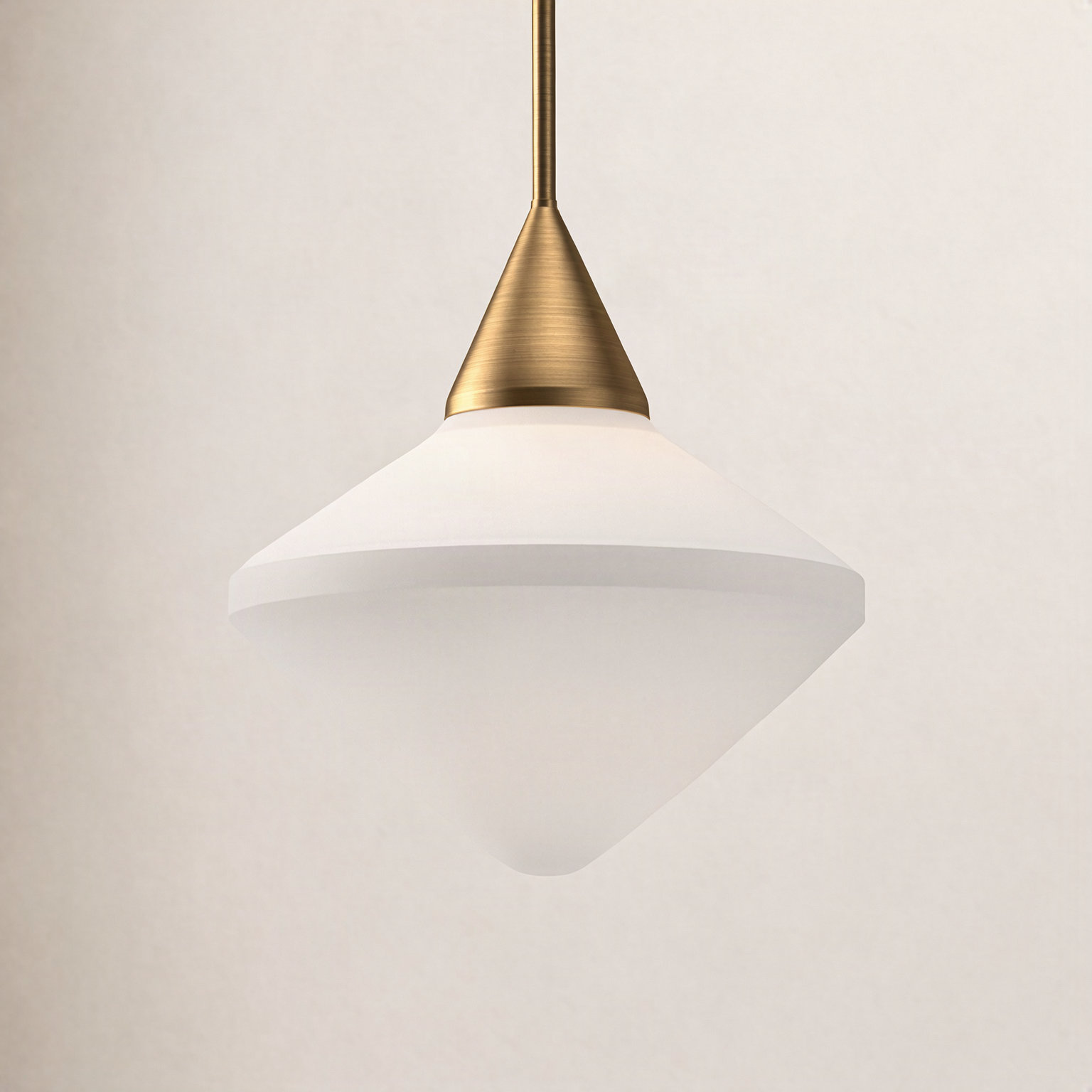 Orrin Single Light Glass Pendant, 79.25" H x 14.13" W x 14.13" D, Aged Gold