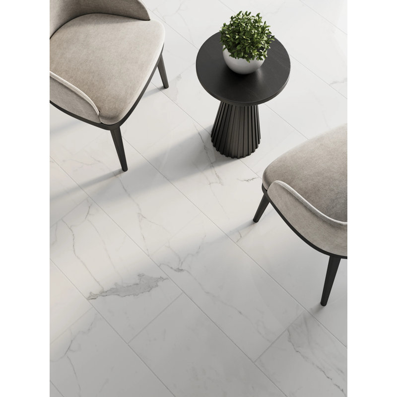 IL Lusso Calacatta 12 x 24 poli, Blanc poli