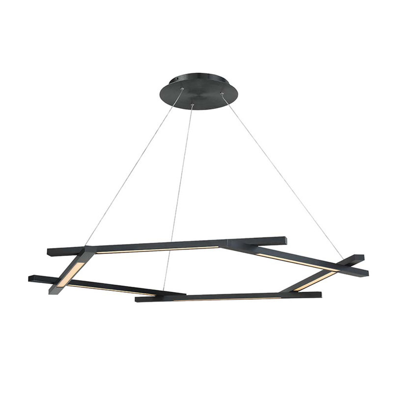 Metric 6 - Light Dimmable LED Geometric Chandelier, Black, 1.5" H x 48" W x 48" D