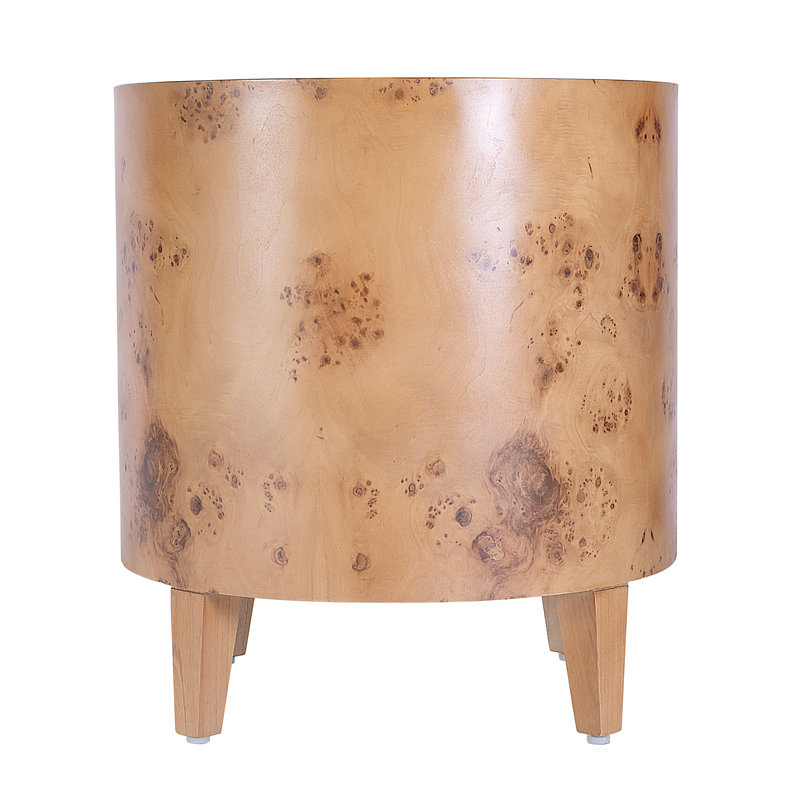 Billie Round Burl End Table, Brown