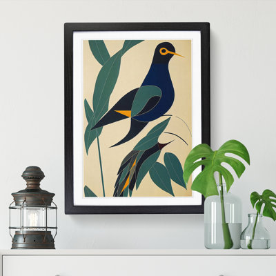 Swallow Bird Art Deco - Single Picture Frame Print