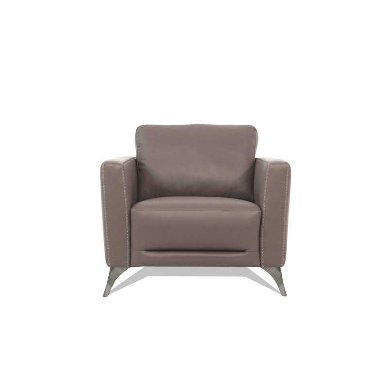 Chaise en cuir taupe de Malaga (assemblée), Taupe