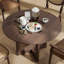 Table de salle à manger ronde en bois massif avec piédestal en rotin-644926003-629662932