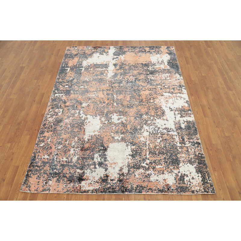 Tapis abstrait aspect vieilli 6 x 8