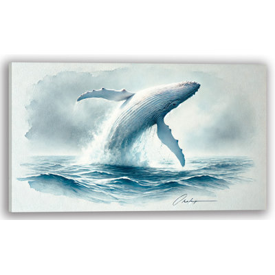 Ocean Majesty: Humpback Whale Wrapped Canvas Wall Art Print