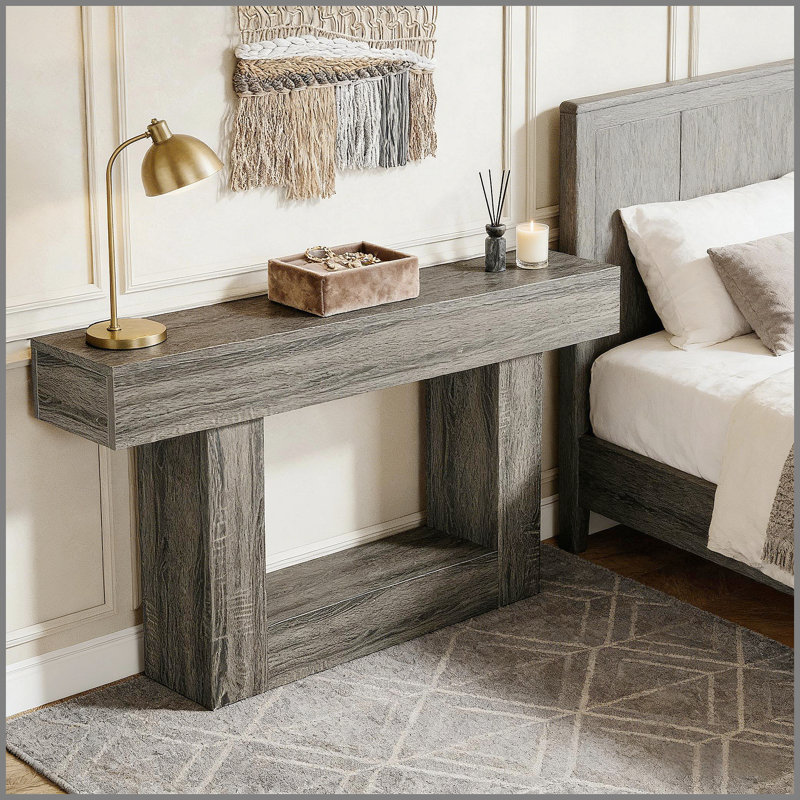 Sofa Console Table Versatile Charming Practical Multi Use, Dark Gray
