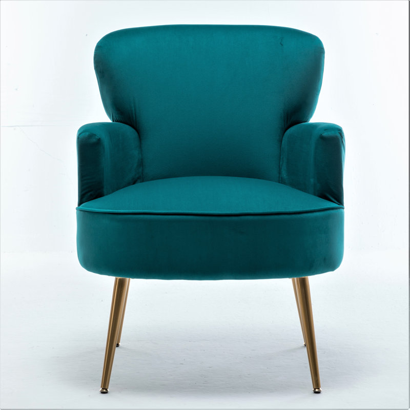 Ramisa Velvet Armchair, Greenish Blue Velvet
