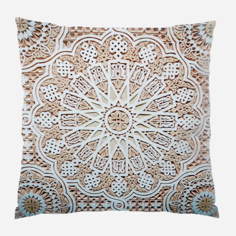Geometric Microsuede Reversible Throw Pillow