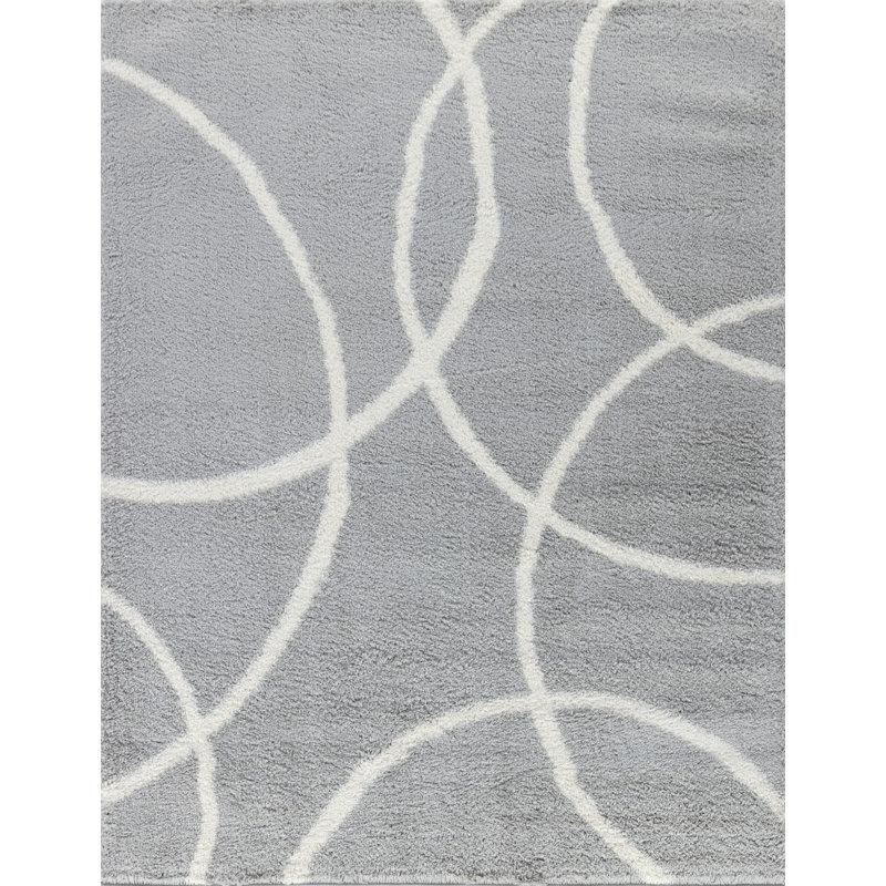 Loft Shag Grey Shaggy Area Rug, 5 Ft. 3 In. X 7 Ft., Rectangle 5'3" x 7'