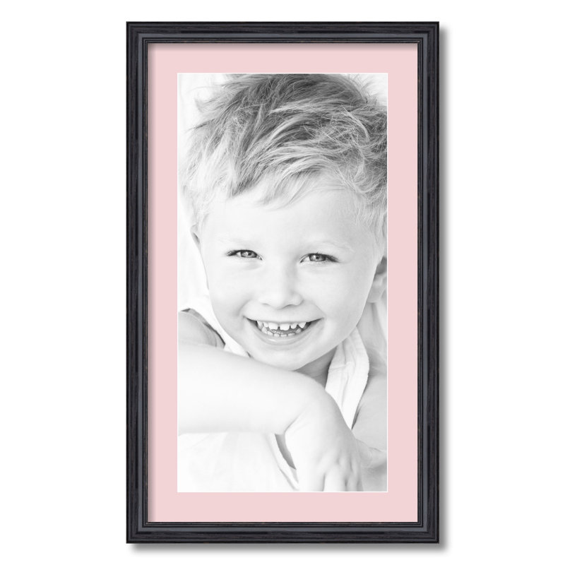 Cadre 12 po x 24 po simple noir mat, Rose trémière