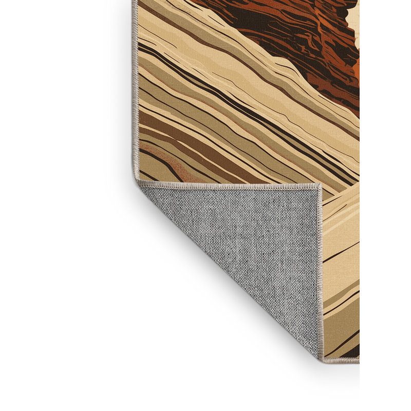 Tapis brun / beige beige lavable à la machine Orionna, 7 x 10