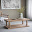 Table basse rectangulaire à 2 niveaux de 36 x 18 x 18 po, table de salon en bois naturel avec pieds de balustre sculptés, maison de campagne / campagne française