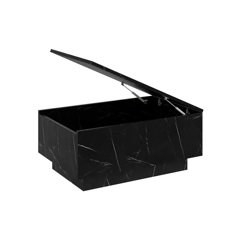 Coffee Table Celka with Storage Compartment, Black, 40cm H x 90cm L x 60cm W