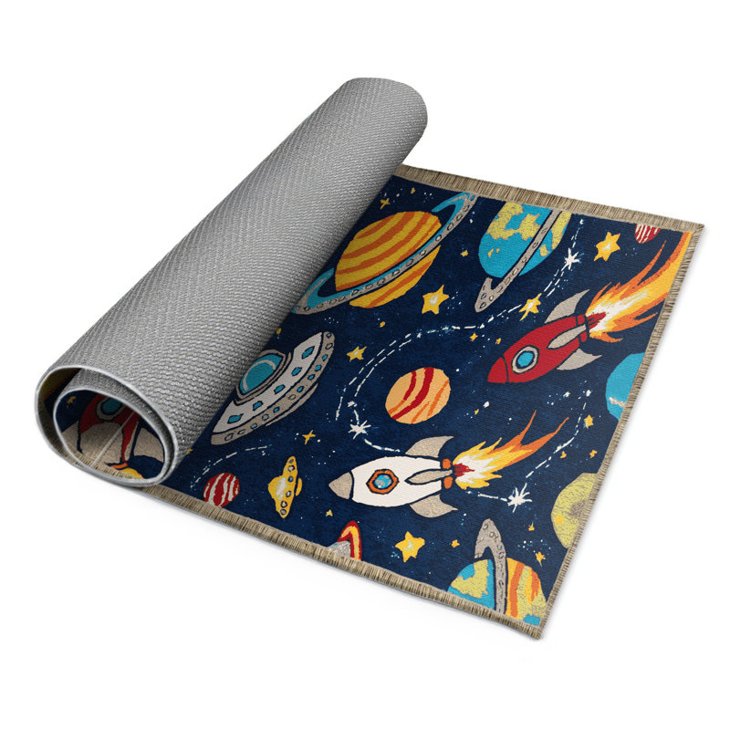 Tapis intérieur et extérieur bleu Transport, Rectangulaire 2 pi x 3 pi