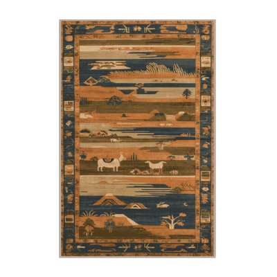 Machine Washable Art Deco Brown Area Rug