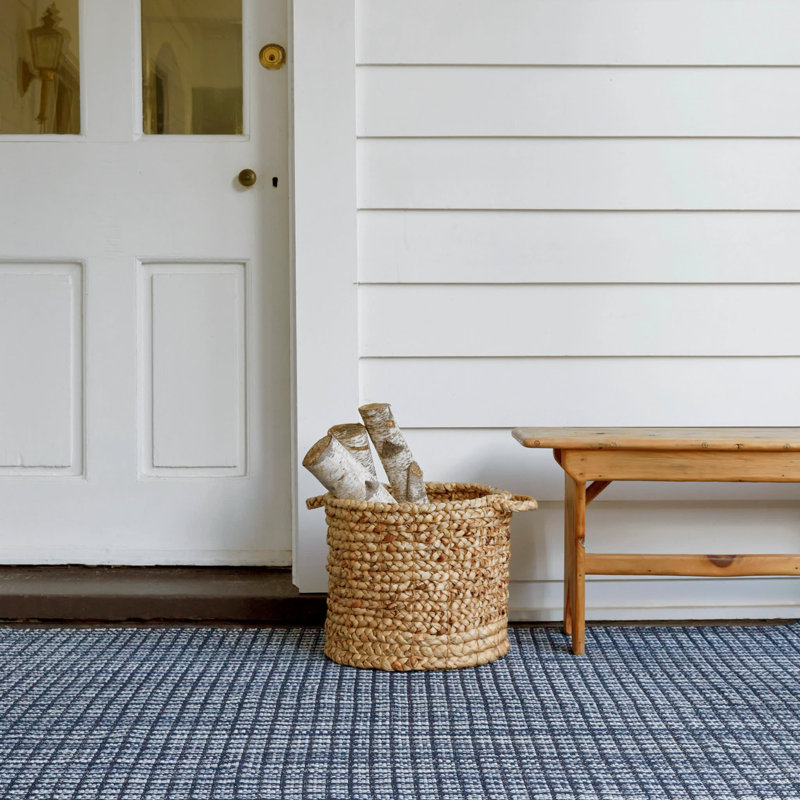 Tapis intérieur / extérieur bleu Coco, Tapis de couloir 2 pi 6 po x 12 pi