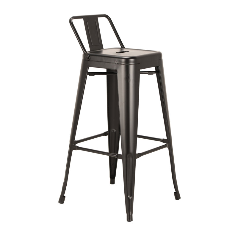 Tabouret 30 "Perry, Noir, noir, noir, noir