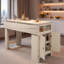 3-in-1 Dining Table with Foldable Tabletop, Enclosed Cabinet, Adjustable Shelf, Open Compartment and Side Hooks-3840248