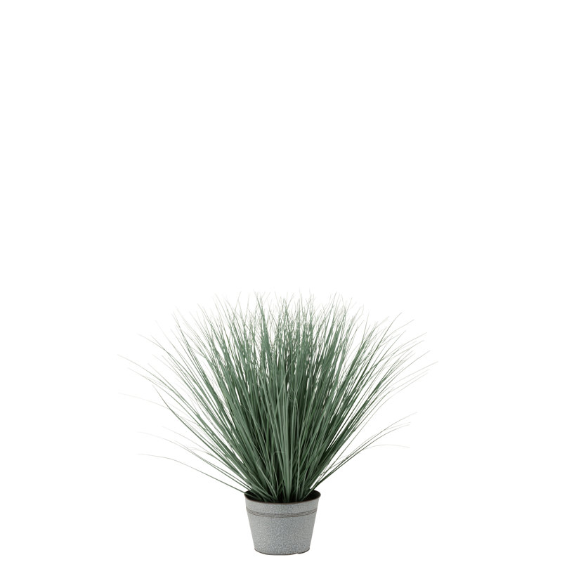 Faux Onion Grass Plant in Plastic Planter, 83cm H x 40cm W x 40cm D
