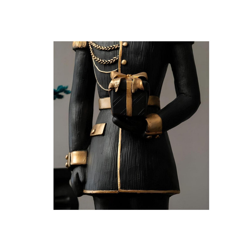 Objet décoratif, Noir et or, H 12,58 po x l 12,58 po x P 53,06 po