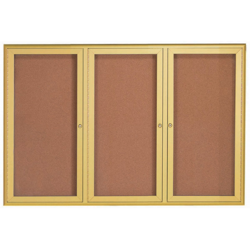 Tableau d'affichage fermé, Or, Trois, 48 po x 72 po