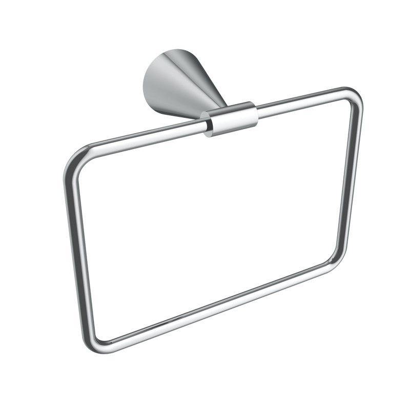 Cone Wall-Mounted Towel Ring - Chrome, Premium Brass Construction, Installation Hardware Included, Chrome