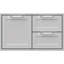 36" Double Drawer and Storage Door Combo Marquise Accented Panels
