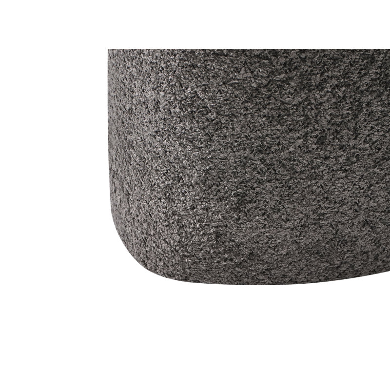 40cm Wide Heart Solid Colour Pouffe Ottoman, Grey