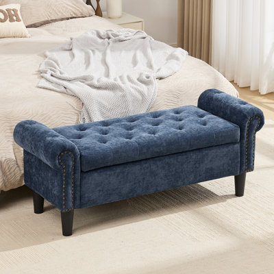 Banc de rangement en chenille 49,6 po Elisama