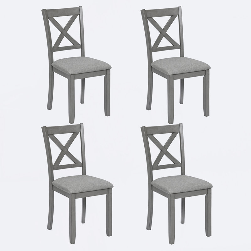 Chaises de cuisine avec siège rembourré, chaise d'appoint pour la salle à manger, Gris