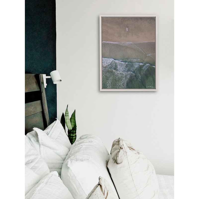 Salt + Water Framed Photographic Print Canvas, 27.5" H x 21.5" W x 1.25" D, White Framed Canvas